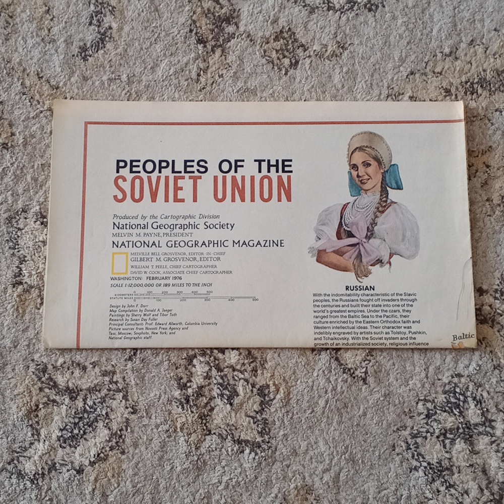 National Geographic Soviet Union Map - Black and Red